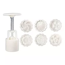 50g Moon Cake Mold 6pcs 3d Flower Selos Mooncake Imprensa De