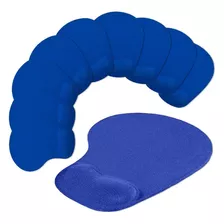 Kit 10x Mouse Pad Ergonômico Com Apoio De Punho Topget Azul