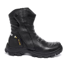 Bota Coturno Motoqueiro Militar Em Couro Adventure Oferta