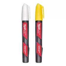 Kit Canetas Ponta Média Amarelo Branco Inkzall Milwaukee