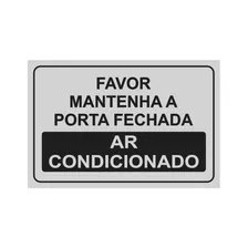 Placa Favor Mantenha A Porta Fechada Ar Condicionado 30x20cm