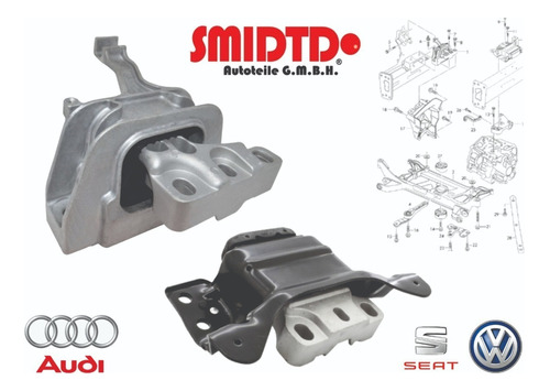 Soporte Derecho Y Caja Estandar Bujes Puente Audi A3 15-18 Foto 6