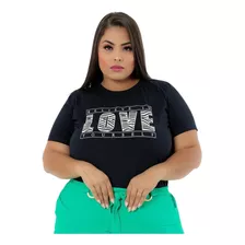 Camiseta Plus Size Feminina - Estampada - Algodão Soltinha