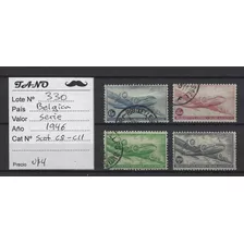 Lote330 Bélgica Serie Completa Año 1946 Yvert#c8/c11 Aviones