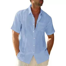 Camisas De Vestir Guayabera De Manga Corta Para Hombre, Algo