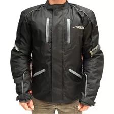 Campera Moto Ags Negra - Cuatro Estaciones - Mundomotos.uy