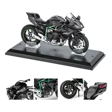 Kawaski H2r Miniatura Moto Metal Con Luz Y Sonido Base 1:12