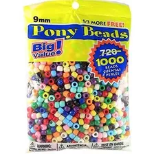 Pony Beads Multi Color 9mm 1000 Pcs En Bolsa