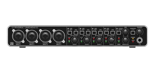 Interface De Audio Behringer U-phoria Umc404hd 100v/240v