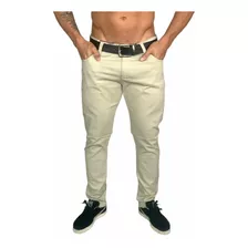 Calça Sarja Masculina Colorida Bege Preta Top