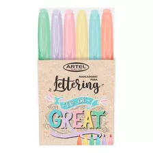 Marcadores Lettering Punta Pincel Artel 6 Colores Pastel