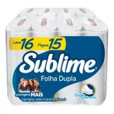 Papel Higienico Folha Dupla Sublime Softys L16p15 Rls De 30m