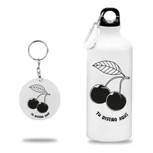 Botella Deportiva 600ml +llavero Personalizado Con Tu Diseño