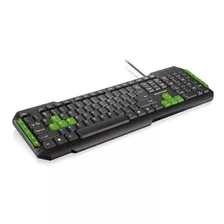  Tc201-teclado Multimidia Gamer Teclas Verdes Usb