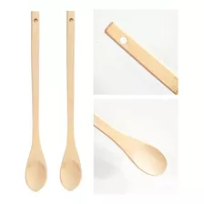 Set X4 Cucharas De Madera Cocina Gastronómica Chef 35 Cm