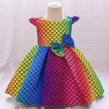 Vestido De Bebé De Fiesta Mini-mi Modelo Sabina Arcoiris