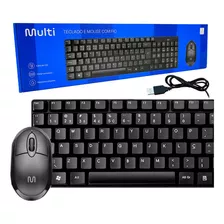 Kit Teclado E Mouse Basico Com Fio Usb Qualidade Multilaser 