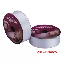 Fita De Cetim Nº 9 50 Metros X 38mm Progresso Cor 201 - Branco