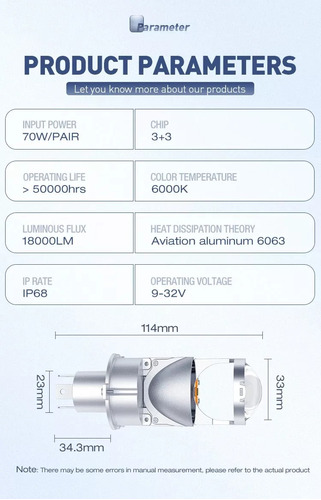 Kit H4 Lupas Focos Alta Y Baja Mini Proyector Canbus 18000lm Foto 5
