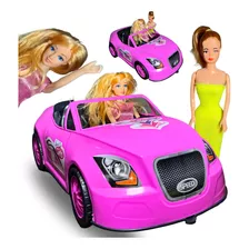 Carro Para Boneca Com 2 Bonecas Rosa Grande Brinquedo Menina