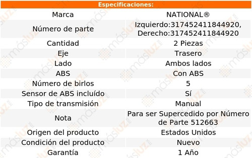 2- Mazas Traseras Con Abs Camaro 3.6l V6 2010/2013 National Foto 4