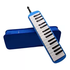 Melodica Escolar 32 Teclas Estuche Rígido De Lona Color Azul