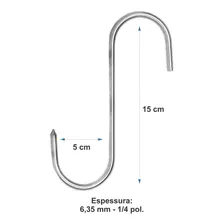 Gancho De Inox P/ Gancheira Açougue S2 Kit C/ 12 Unidades