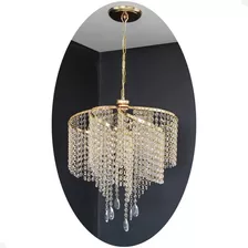 Lustre Lina Design Dourado Pendente Cristal Acrílico 42x75 Ac70 De Teto 60w