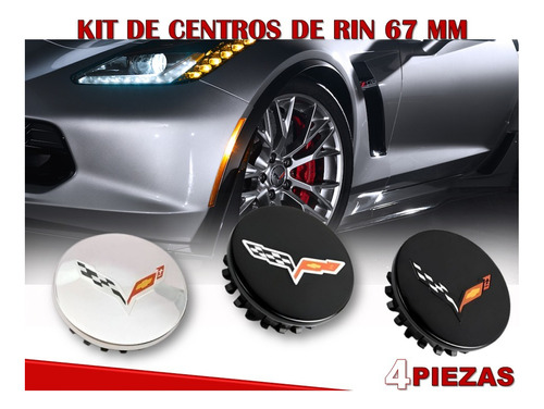 Kit De 4 Centros De Rin Chevrolet Corvette 67 Mm