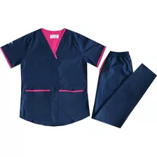 Ambo Arciel Mujer, Azul Con Vivo Fucsia Michigan