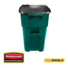 Rubbermaid® Bote Para Basura Rollout® 189 Lts, Ruedas Y Tapa Color Verde