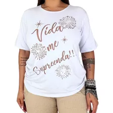 Blusa T-shirt Feminina Estilosa Larguinha Confortável 