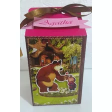 20 Caixa Milk 3d Personalizada/tema Masha E O Urso.