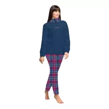 Pijama Fleece Cuadrille S Azul