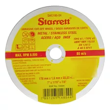 Disco Para Metal E Aço Inox De 7x1.6x22.23 Mm Starrett
