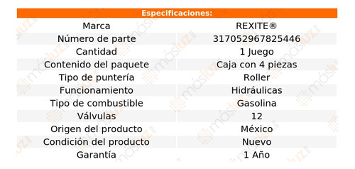 Pack 4 Botadores Vlvulas Silverado 1500c V6 4.3l 07 Rexite Foto 2