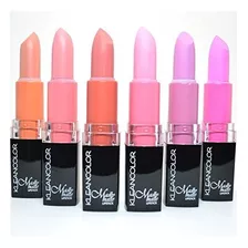 6 Kleancolor Madly Matte Lipstick Set Bold Vivid Pink Aprico