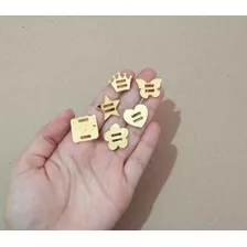 60 Passantes Em Acrilico Dourado Tam. 2x2cm