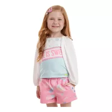 Conjunto Infantil Manga Longa Rosa Mon Sucré New Sweet 20160