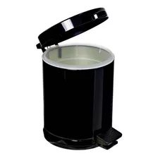 Lixeira Cesto De Lixo Pedal Pia Cozinha Banheiro 4,5 Litros Cor Preto