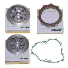 Kit Embreagem Scud Fazer/lander/tenere 250 Disco Plato Cubo