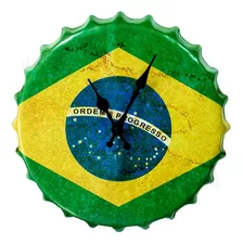 Reloj De Pared Brasil - Metal Pintado Cf-2074