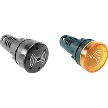 Buzzer 22mm Sonoro Con Led 220vca Rojo