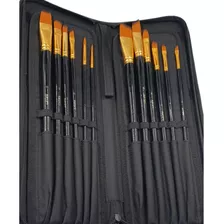 Set De 12 Pinceles Sinteticos Fine Art Brush Lefemme