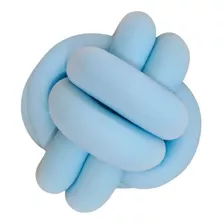 Almofada Nó Decorativa 35cm Luxo Coortável Imediato Cor Azul-bebê