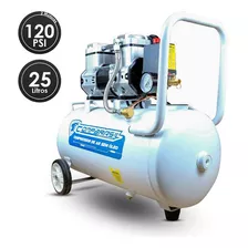 Compressor De Ar Odontologico 120psi 25l Isento De Óleo Cor Branco 220v