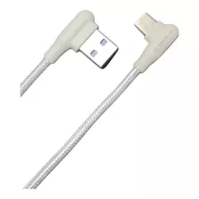 Cabo Usb Carregador Turbo Em L 90 Graus 3.0a 1 Metro Tipo C Cor Branco Xc-cd-38