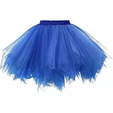 Falda Para Mujer De Tul Estilo Tutu Azul Real Talla M