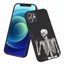 Lugeke Skeleton Print Phone Case Para iPhone 12 Pro 6.1 , S