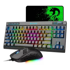 Combo Teclado Y Mouse Mecánicos Interruptor Azul 18 Rgb 87 6